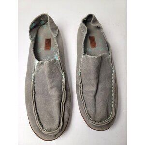 Olukai Women's Slip on Relaxed Fit Gray Canvas Loafers Size 9
